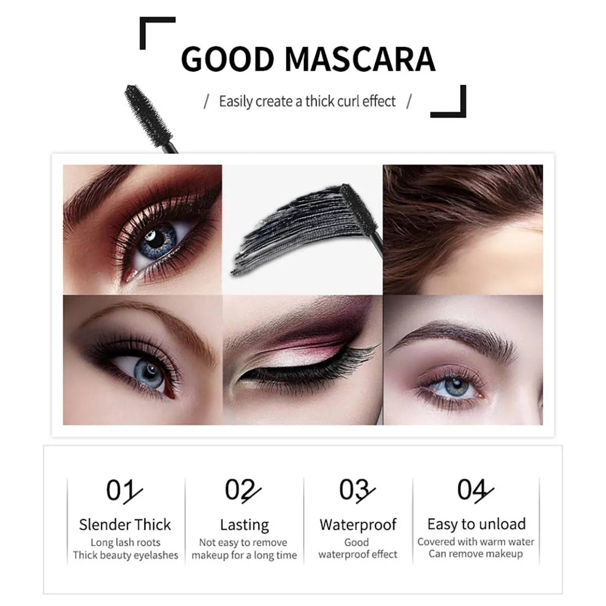 4D Silk Fiber Lash Mascara Extension Voluminous Mascara Waterproof & Smudge-Proof Long-Lasting 24 Hours No Flaking Longer Thicker Eyelashes,All Day Exquisitely Full (3 Packs)