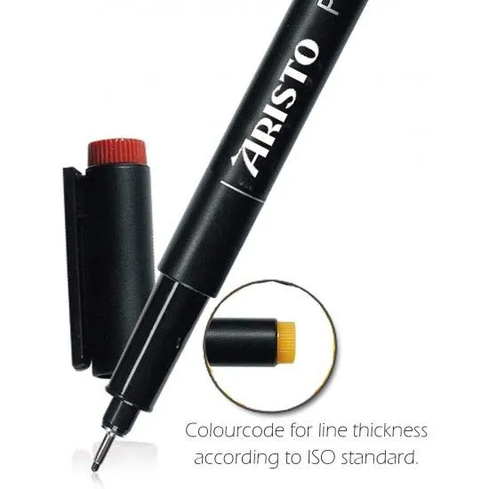 Aristo 0.7mm Pigment Liner- Set of 6 Pens