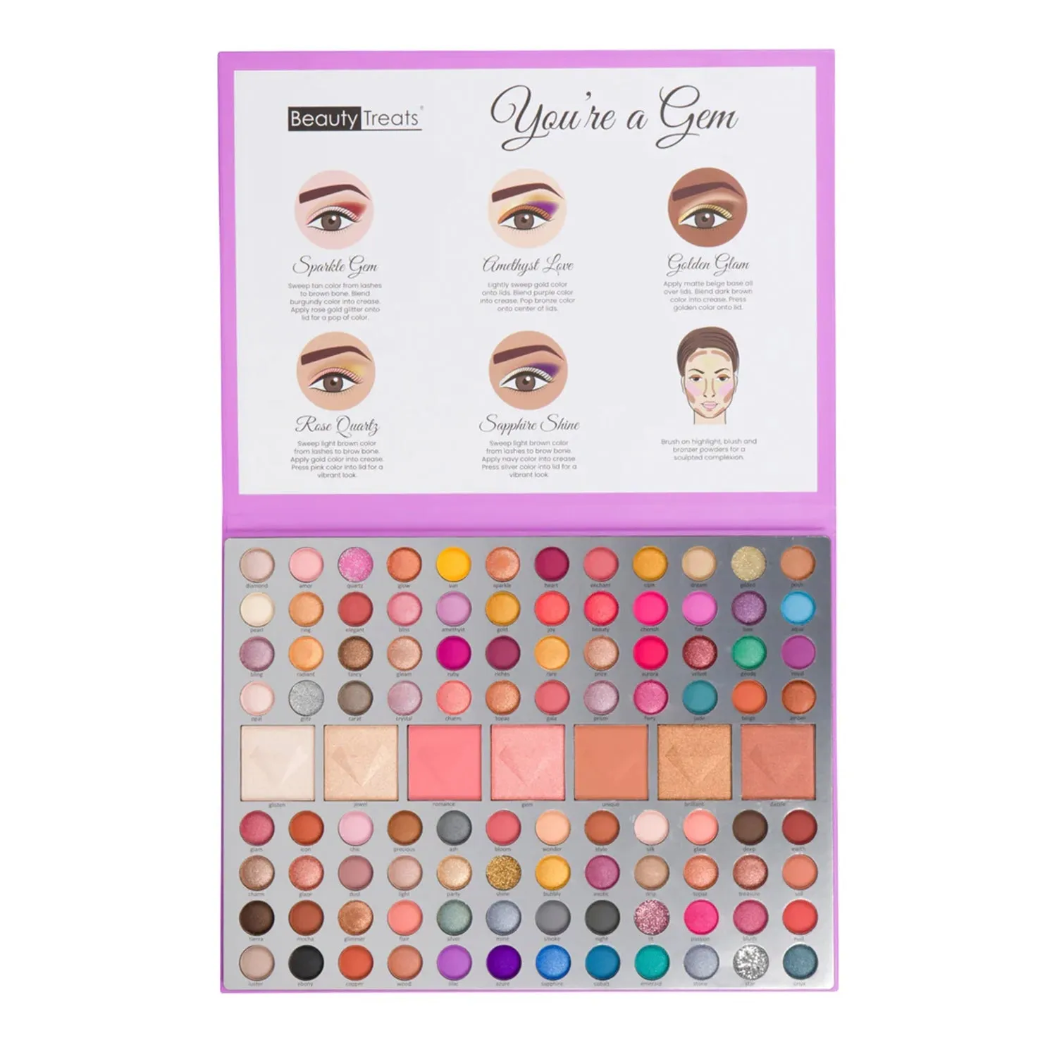 Beauty Treats You're a Gem Ultimate Glam Booklet Eyeshadows & Face Powders Palette 103 Colors