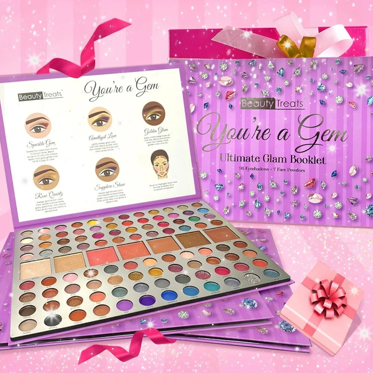 Beauty Treats You're a Gem Ultimate Glam Booklet Eyeshadows & Face Powders Palette 103 Colors