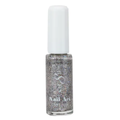 Cre8tion Striping Brush Polish - Silver Holographic Glitter