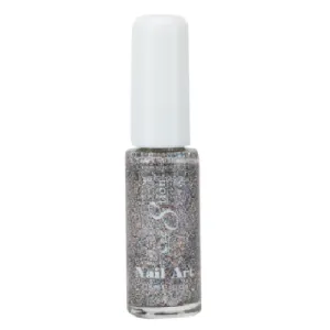 Cre8tion Striping Brush Polish - Silver Holographic Glitter