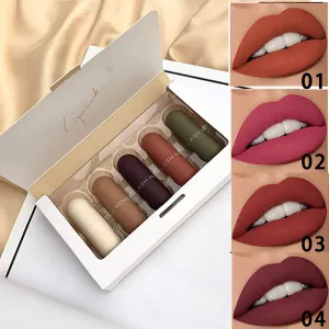 Fashion 5pcs/Set Mini Lipstick Set Women Makeup Waterproof Matte Lipsticks Lip Long Lasting Makeup Matte Moisturize Lip Stick