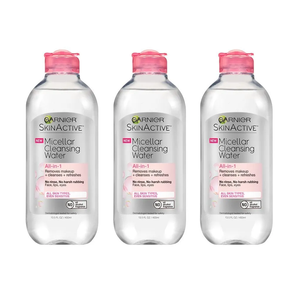 Garnier SkinActive Micellar Cleansing Water, For All Skin Types, 13.5 Fl Oz