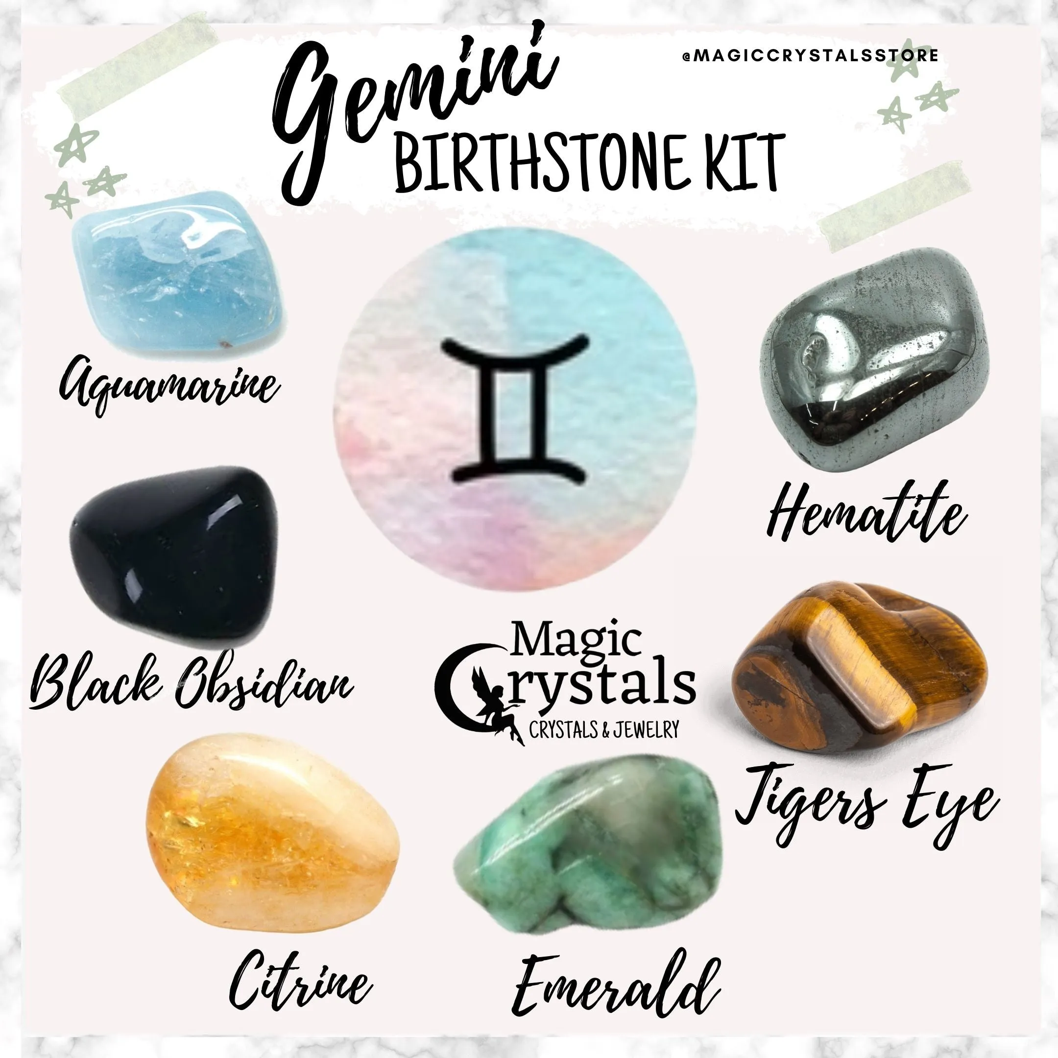 Gemini Birthstones Crystal Set