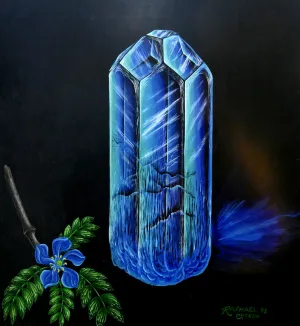 Giclee Print of a Painting of an Aquamarine Crystal