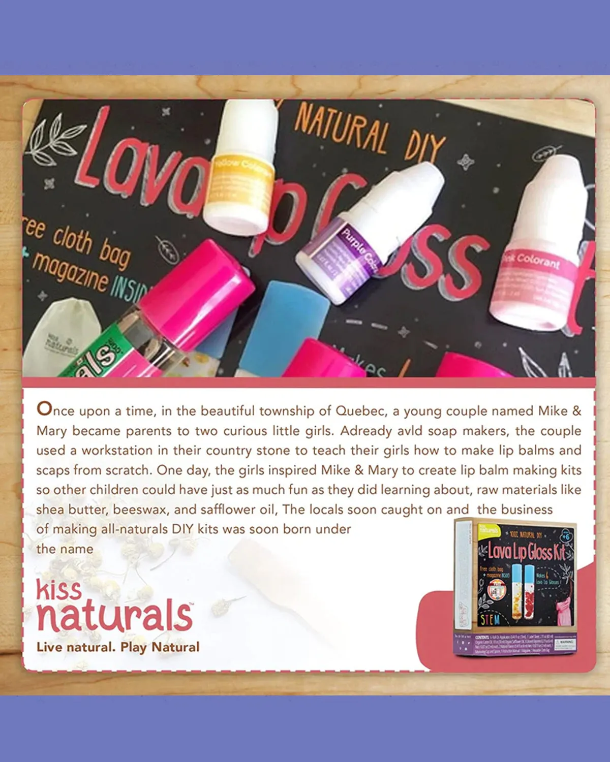 Kiss Naturals DIY Lava Lip Gloss Kit for Kids <br> Earthy Good