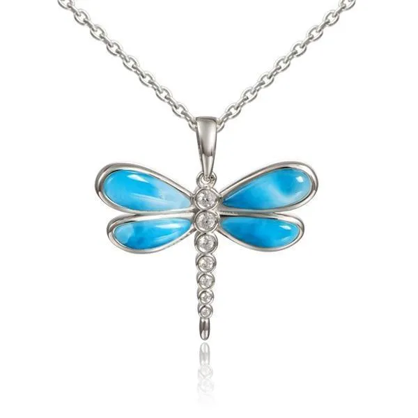 Larimar Island Dragonfly Pendant