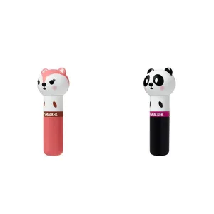 Lip Smacker Lippy Pal Lip Balm, Foxy Apple Flavor with Panda Cuddly Cream Puff 0.14 Ounce