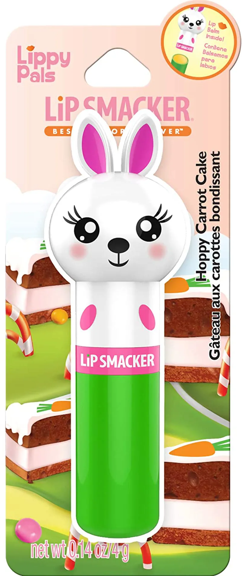 Lip Smacker Lippy Pal Lip Balm, Foxy Apple Flavor with Panda Cuddly Cream Puff 0.14 Ounce