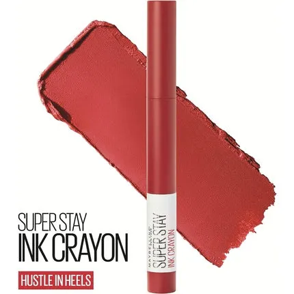 Maybelline Superstay Matte Ink Crayon Long Lasting Red Lipstick with Precision Applicator No. 45 Hustle In Heels 1 Piece . , Maybelline New York