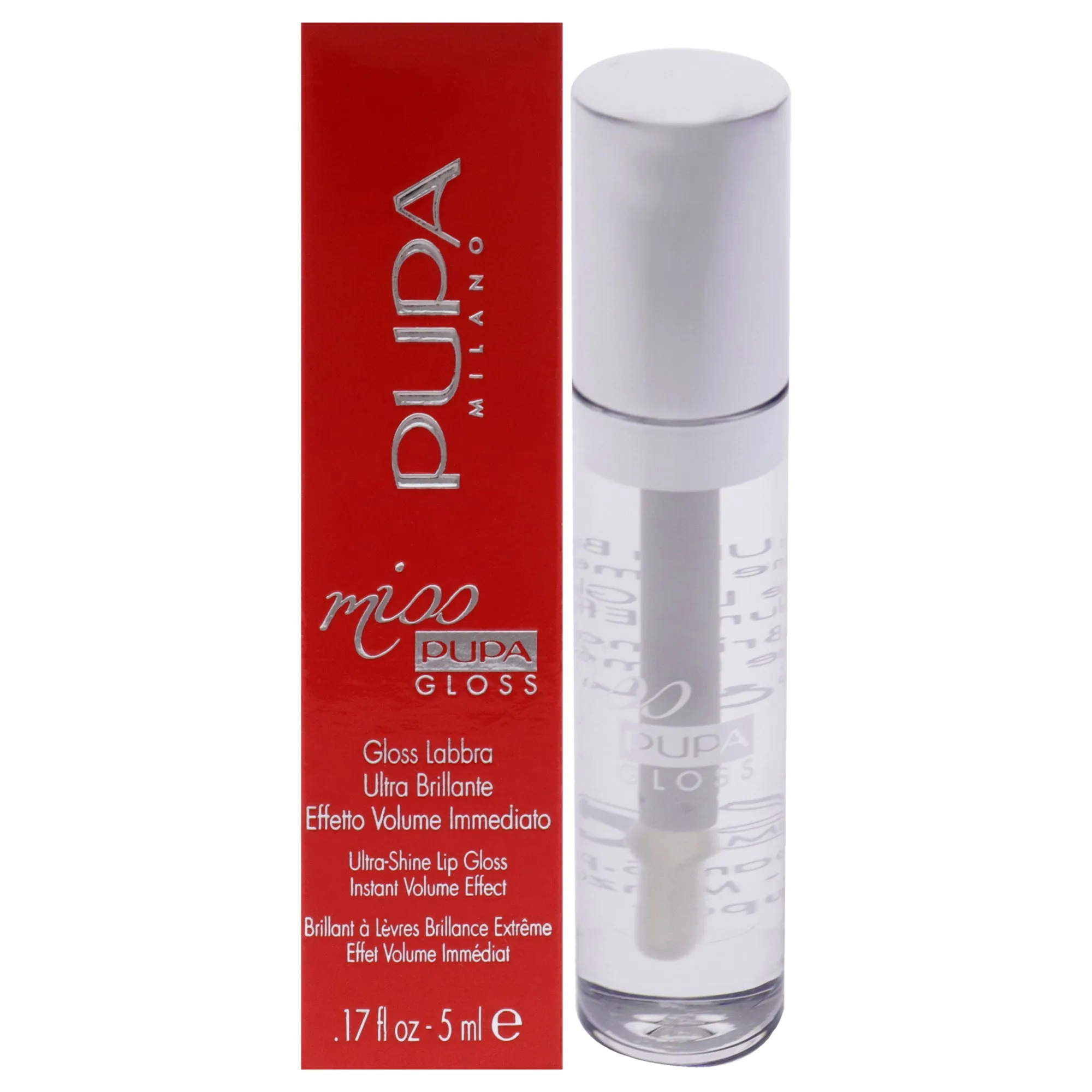 Miss Pupa Gloss Ultra-Shine Lip Gloss - 100 Crystal Glass by Pupa Milano for Women - 0.17 oz Lip Gloss