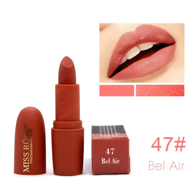 Miss Rose Brand Beauty Matte Moisturizing Lipstick Makeup  Lipsticks Lip Stick Waterproof Lipgloss Mate Lipsticks Cosmetic