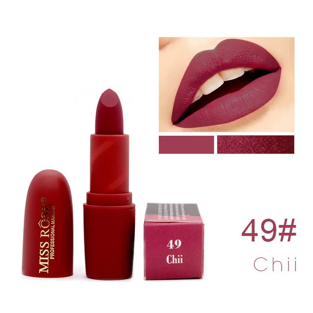 Miss Rose Brand Beauty Matte Moisturizing Lipstick Makeup  Lipsticks Lip Stick Waterproof Lipgloss Mate Lipsticks Cosmetic