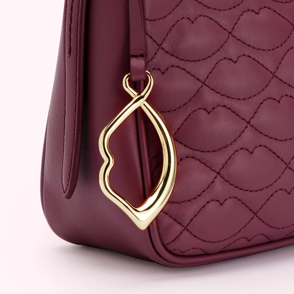 PEONY SMALL QUILTED LIP LEATHER CALLIE CROSSBODY BAG