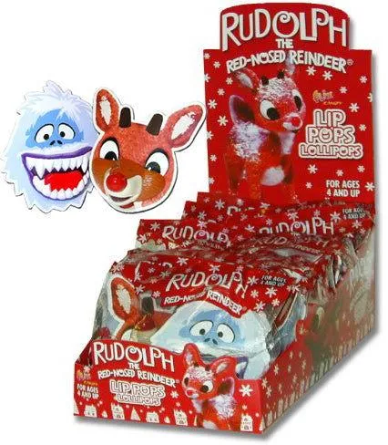 Rudolph Red Nosed Reindeer Lip Pop Lollipops