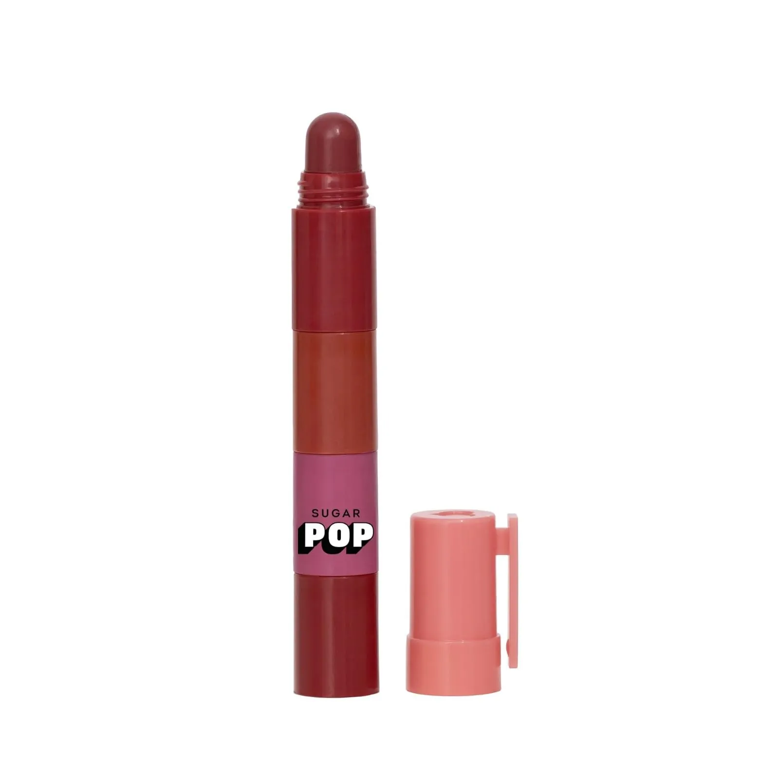 SUGAR POP 4 in 1 Lip Twist Rouge Delight | Multi-use Stackable Lipsticks for Women | Satin Matte Hydrating Formula | 6.4g (SUGAR POP 4 in 1 Lip Twist - 02)