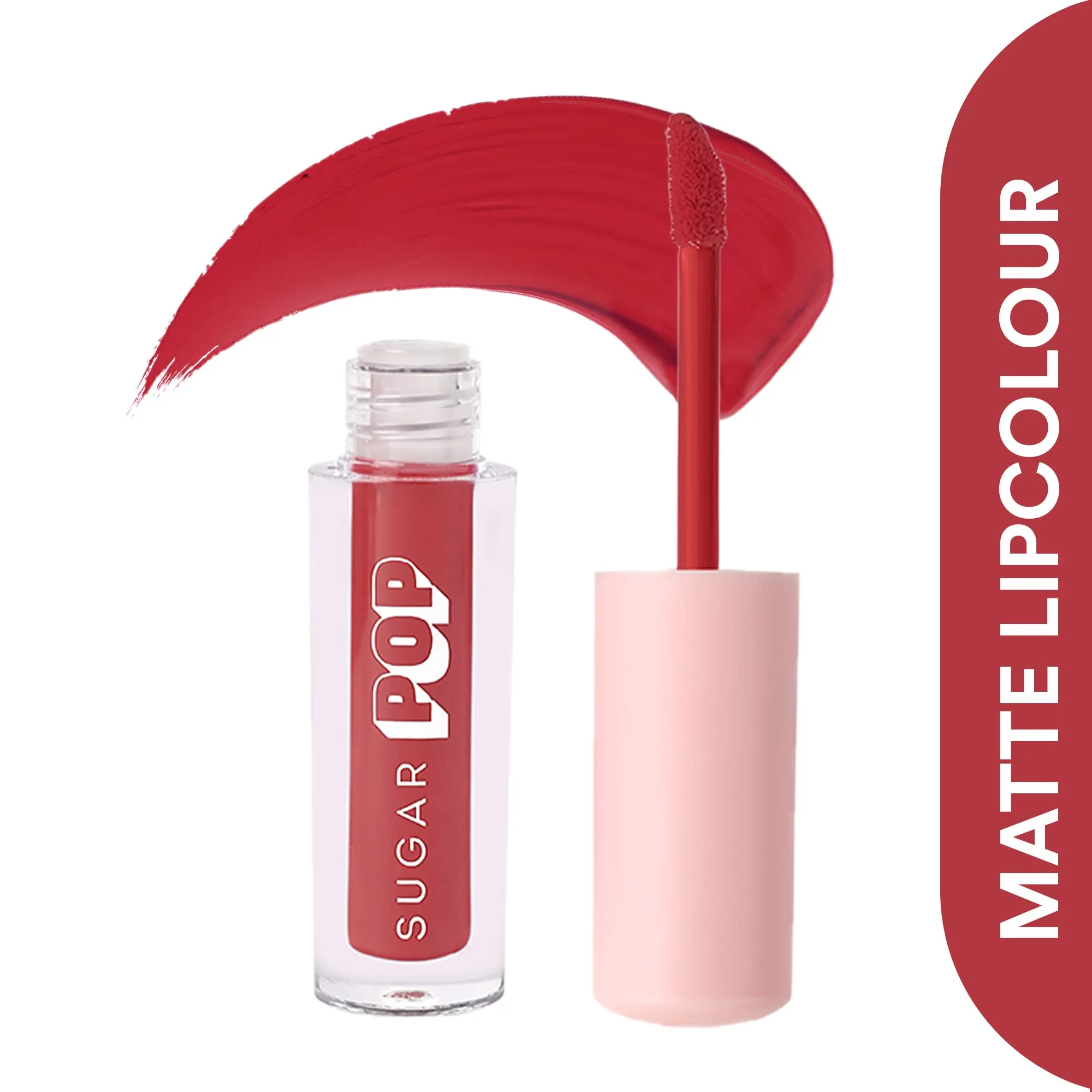 SUGAR POP Matte Lipcolour - 07 Wine (Berry Red) – 1.6 ml - Lasts Up to 8 hours l Red Lipstick & SUGAR POP Matte Lipcolour - 14 Brick (Red with hints of orange) – 1.6 ml l Non-Drying, Smudge Proof