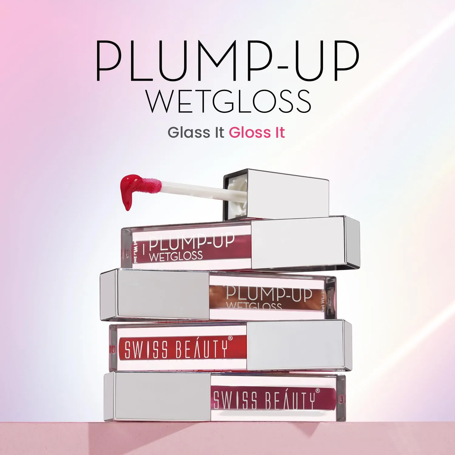 Swiss Beauty Plump-Up Wet Lightweight Lip Gloss With High Shine Glossy Finish For Fuller And Plump Lips | Shade- Berrilicious, 2Ml|