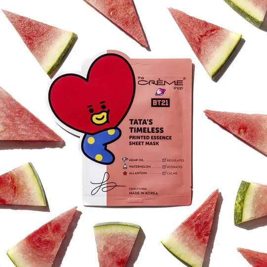 The Creme Shop TATA’S TIMELESS Printed Essence Sheet Mask - Infused with Hemp Oil, Watermelon, Allantoin